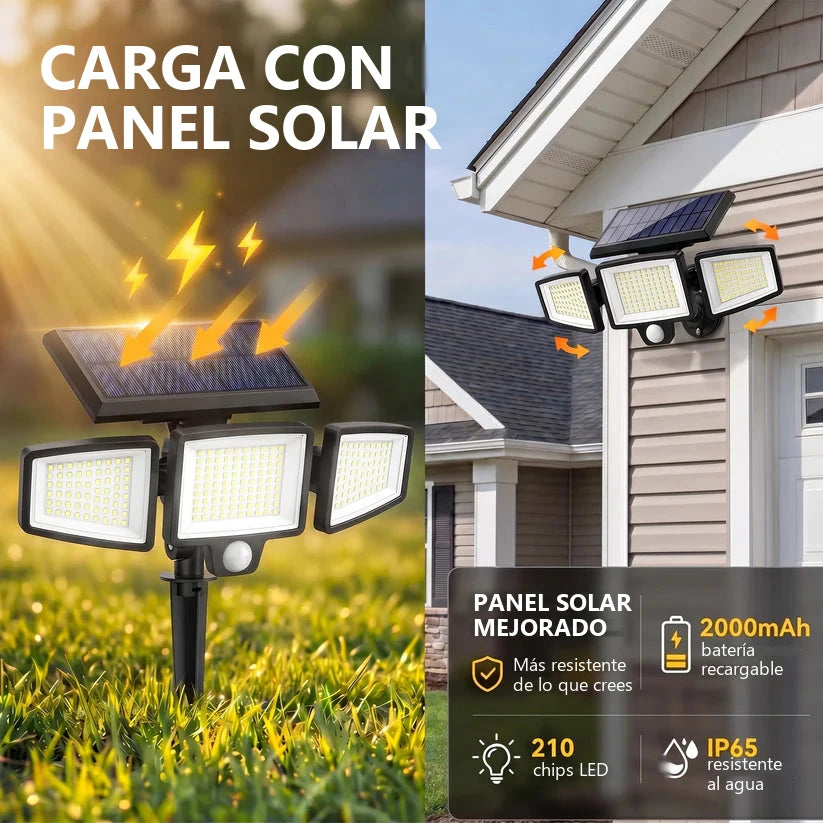 Panel solar del SolarGuard cargando con luz del día